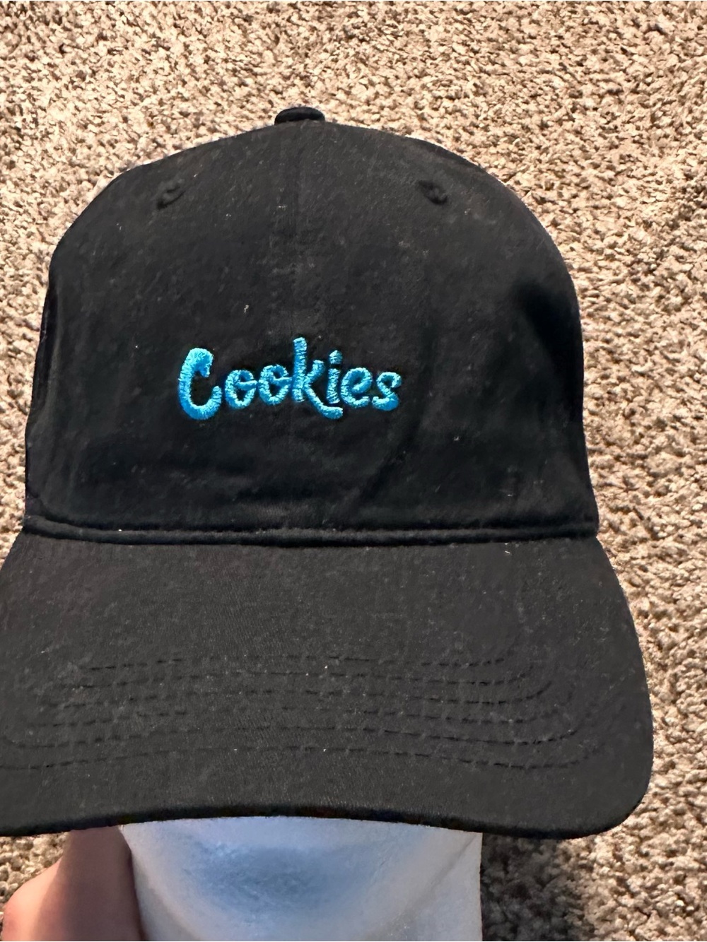 Cookies Embroidered Black Dad Hat with Teal Logo